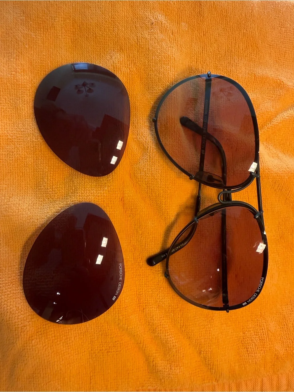 Porsche Design Black Frame Sunglasses with Brown Replacement Lenses